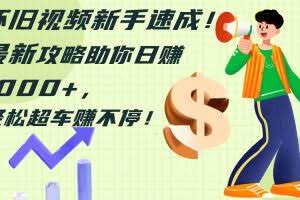（12250期）怀旧视频新手速成！最新攻略助你日赚1000+，轻松超车赚不停