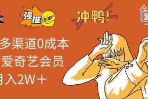 (13057期)2024多渠道0成本售卖爱奇艺会员月入2W+