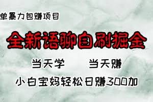 (13083期)全新语聊自刷掘金项目,当天见收益,小白宝妈每日轻松包赚300+