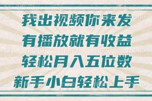 （13667期）不剪辑不直播不露脸，有播放就有收益，轻松月入五位数，新手小白轻松上手