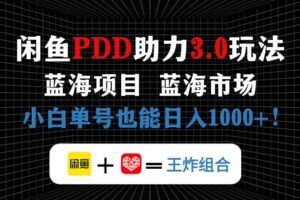 （14516期）闲鱼卖拼多多助力项目，蓝海市场新手也能单号日入1000+