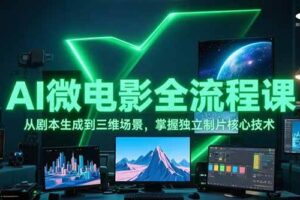 （15195期）AI微电影全流程课，从剧本生成到三维场景，掌握独立制片核心技术
