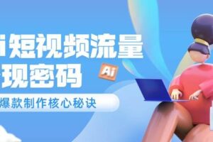 （14875期）Ai短视频流量密码，爆款制作核心秘诀，120万案例深度解析