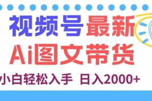 （16092期）视频号最新AI图文带货，每天几分钟，小白轻松入手，日入2000+