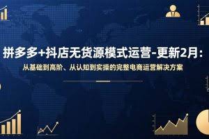 （17367期）拼多多+抖店无货源模式运营-更新2月：从基础到高阶、从认知到实操的完整电商运营解决方案