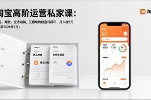 （17280期）淘宝高阶运营私家课：选品、爆款、全店动销，三模块构建盈利闭环，月入破5万（更新26年1月）