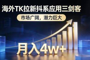 （17242期）海外TK拉新抖系应用三剑客，市场广阔，潜力巨大，月入1w+