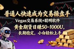 （17178期）普通人快速成为交易操盘手 Vegas交易系统+聪明软件 ， 黄金期货日赚50-1000U， 长期稳定，小…