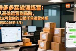 （16700期）拼多多实战训练营：从基础运营到高阶，建立可复制的日销千单运营体系（更新11月）