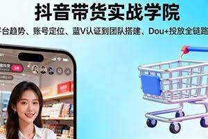 （16215期）抖音带货实战学院:从平台趋势/账号定位/蓝V认证到团队搭建/Dou+投放全链路