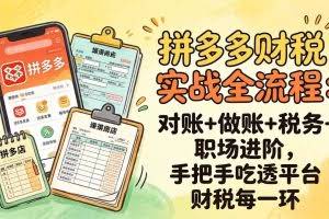 （17678期）拼多多财税实操全流程：对账+做账+税务+职场进阶，手把手吃透平台财税每一环