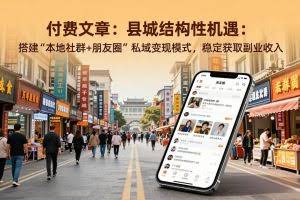 （17518期）付费文章：县城结构性机遇：搭建“本地社群+朋友圈”私域变现模式，稳定获取副业收入
