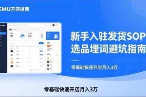 （17467期）TEMU从入门到爆单：新手入驻发货SOP+选品埋词避坑指南，零基础快速开店月入3万
