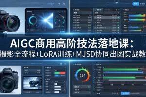 （18254期）AIGC商用高阶技法落地课：AI摄影全流程+LoRA训练+MJSD协同出图实战教学