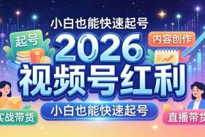 （18222期）2026视频号红利实战营，大佬亲授起号、内容、直播、IP、投流、私域、矩阵全套落地打法
