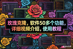 （18026期）玫瑰克隆，ai克隆软件，自媒体的神器，一键爆款，60多个功能的详细教程。