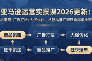 （17984期）亚马逊运营实操课2026更新：选品策略+广告打法+大促优化，从新品推广到旺季爆单全链路