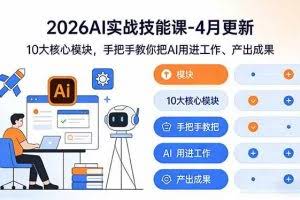 （17941期）2026AI实战技能课-4月更新：10大核心模块，手把手教你把AI用进工作、产出成果