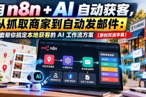 (21076期)用 n8n + AI 自动获客,从抓取商家到自动发邮件:一套帮你搞定本地获客的 AI 工作流方案【原创双语字幕】