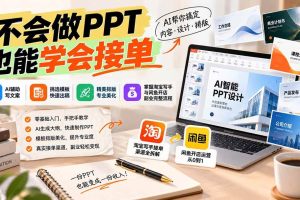 (20945期)不会做PPT也能学会接单:AI辅助写文案、挑模板、做排版,掌握淘宝写手与闲鱼开店副业完整流程