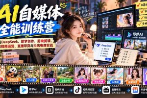 (21201期)【无水印】AI+自媒体全能训练营:涵盖DeepSeek、即梦创作、剪映剪辑、短视频运营、直播带货与抖店电商实战