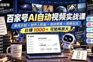 （21204期）百家号自动矩阵玩法，长期可以做的项目，日入1k+，真正的睡后收入